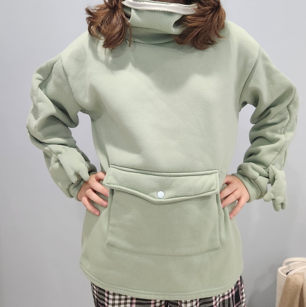 Frog Hoodie Sweatshirt Zipper Mouth for Women Teen Girls